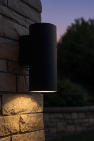 APLIQUE LED EXTERIOR CILINDRICO NEGRO