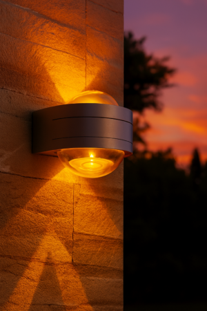 APLIQUE LED EXTERIOR BIDIRECCIONAL SEMIESFÉRICO