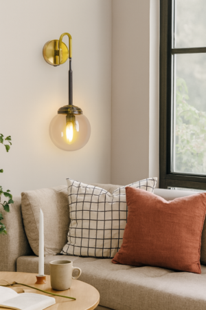 APLIQUE DE PARED LED GLOBO ÁMBAR