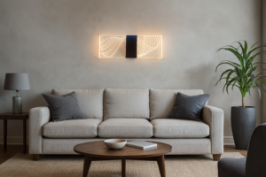 APLIQUE DE PARED LED RECTANGULAR CON PATRÓN DE ONDAS
